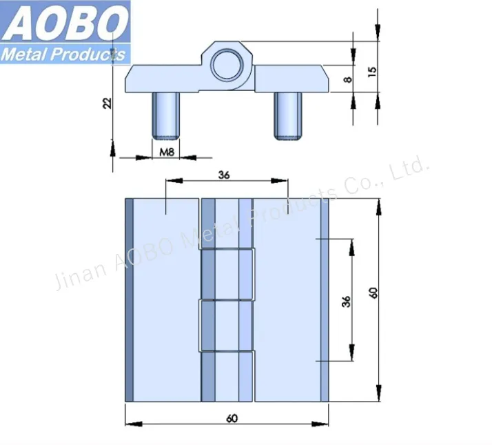 Aobo 316 Stainless Steel Industrial Enclosure Cabinet Door 60*60mm Screw on Hinge with Studs