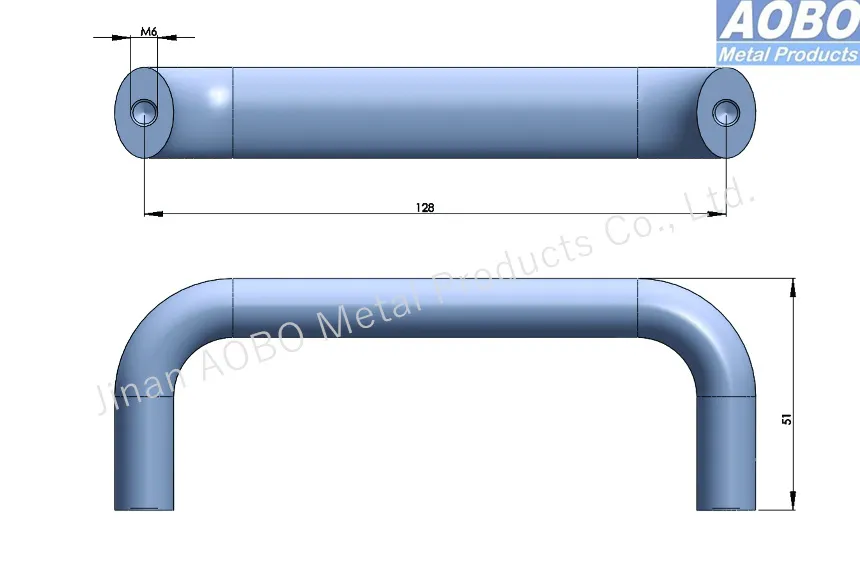 Factory OEM ODM AISI SUS316 Pull 128mm Handle Zinc Alloy U Shaped Door for Automation Equipment