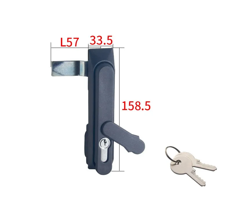 Aobo Zinc Alloy Black Surface Panel Electric Cabinet Waterproof Tubular Swinghandle Latch Cam Lock Rod Control