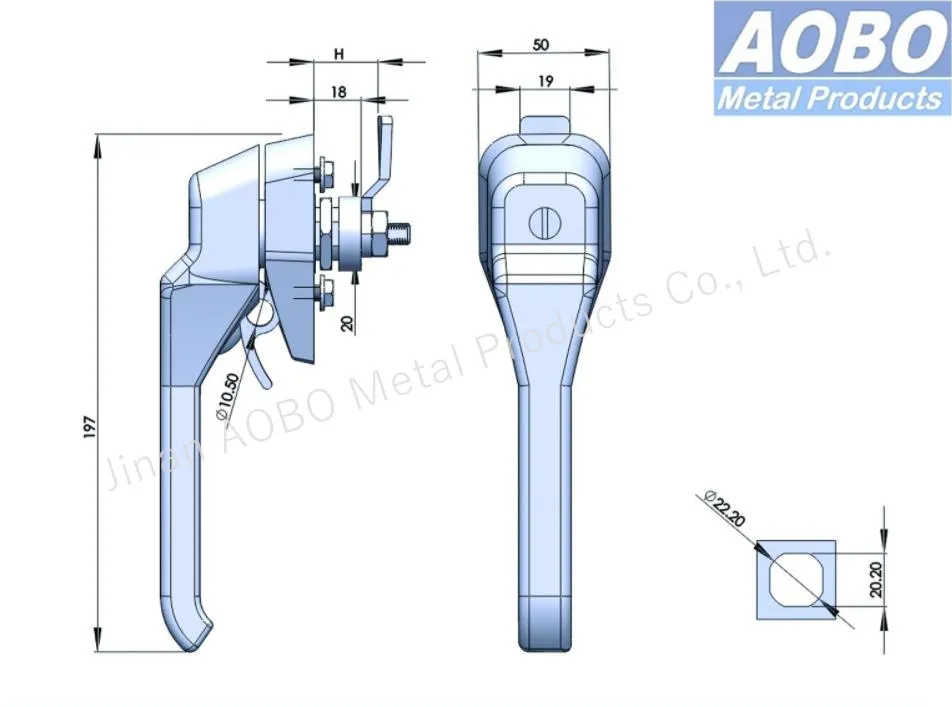 Aobo Customizable Heavy Duty Cabinet Swinghandle Lock Stainless Steel 2*4 Slot Padlockable Handle Lock
