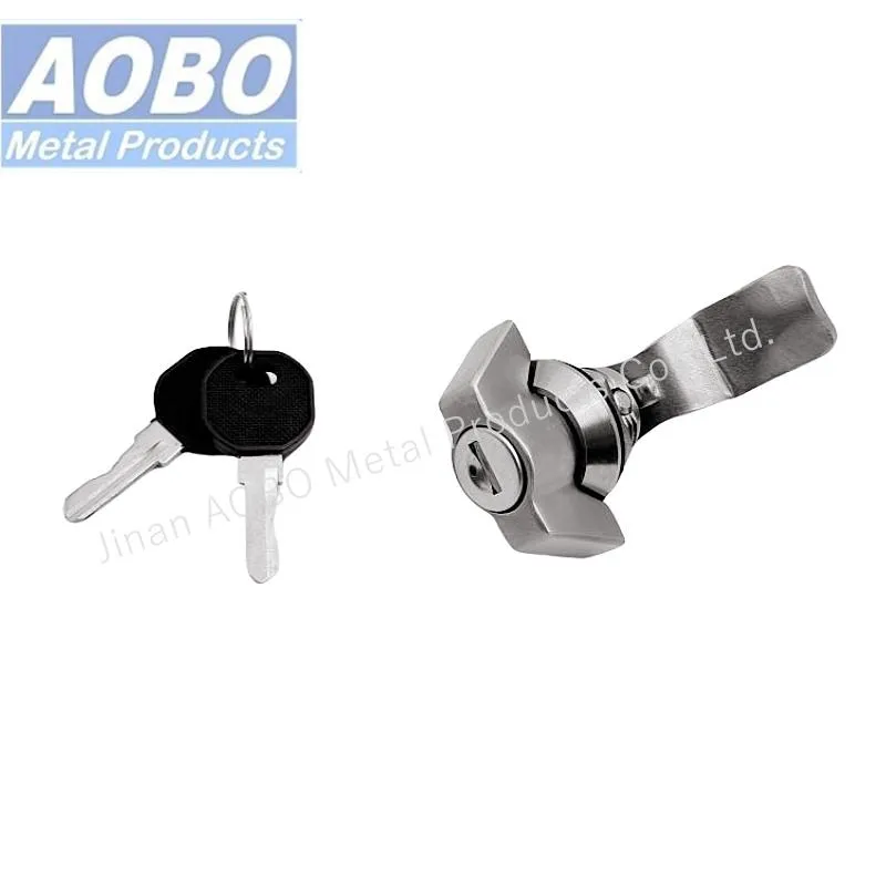 Aobo Zinc Alloy Insert SS316 Cam Lock Handle Quarter Turn Wing Knob Cam Lock with Key 333