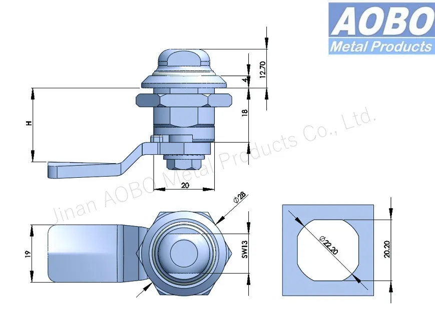 Precision Cast Stainless Steel Enclosures Clean Line Knob Quarter Turn Lock Hygiene Lock for Food and Medical Sector and Industrial Cabinets
