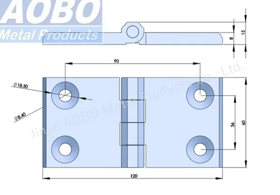 Aobo SUS 316 Screw-on 60X120 Electrical Cabinet Industrial Cabinet Door Hinge