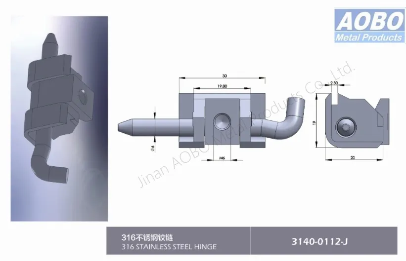 Stainless Steel &amp; Zinc Alloy Switch Controlled Distribution Cabinet Detachable Shaft Hinge