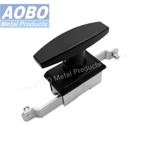 Aobo Black Plastic Chrome Zinc Alloy Iron Panel T-Handle Pull Rod Lock with Rod Control