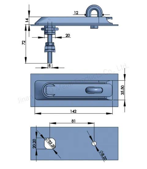Stainless Steel 316 Padlockable Swinghandle for Padlocking with Padlock Hole for Industrial Distribution Box