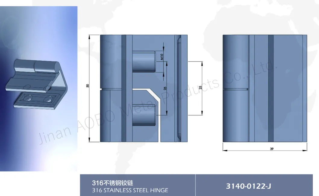 Top Quality Stainless Steel Hinges Side Prominent Hinges Black Powder Coated Hinges for Metal Switch Cabinet