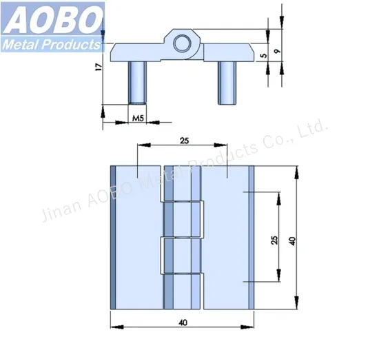 Aobo 316 Stainless Steel Industrial Enclosure Cabinet Door 40*40mm Hinge with Studs
