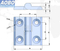 Aobo SUS316 Right Screw-on Electrical Industrial Cabinet Door 50mm Hinge with Countersunk Screw M6