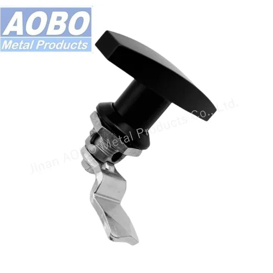 Aobo Black Zinc Alloy Galvanized Steel T-Handle Quarter Turn Electrical Cabinet Panel Non Locking Lock