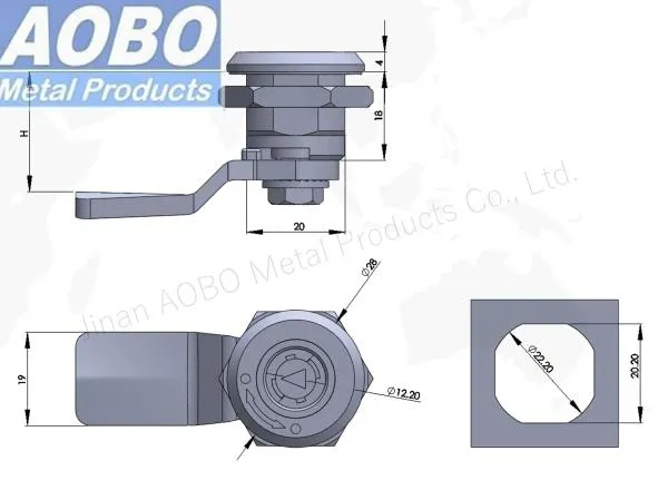 Aobo High Speed Railway Safety Gate AISI316 Lock Core Waterproof IP65 Quarter Turn Cam Lock