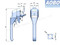 Aobo Industrial Equipment Cabinet Door Handle Lock Latch 2*4 Slot AISI316 L Handle with Padlock