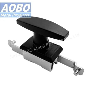 Aobo Durable 3 Point Panel Lock Rod Control Latch Swing Handle Black Multi-Point Latch Electrical Cabinet Lock