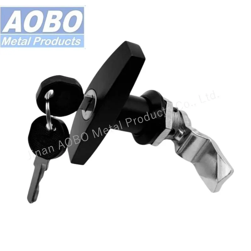 Zinc Alloy Ms714 Black T Handle Quarter Turn Lock Keyless Cabinet Cam Lock Rotary Tongue Lock