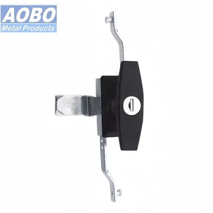 Aobo Black Powder Coated Distribution Cabinet Pull Rod Lock Switch Control Box Iron Sheet Electric Cabinet Lock with Key 1333