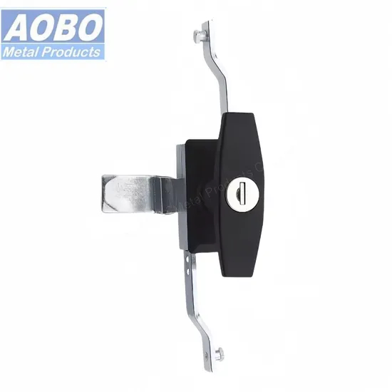 Aobo Black Powder Coated Distribution Cabinet Pull Rod Lock Switch Control Box Iron Sheet Electric Cabinet Lock with Key 1333