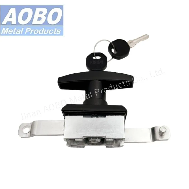 Aobo Black Powder Coated Distribution Cabinet Pull Rod Lock Switch Control Box Iron Sheet Electric Cabinet Lock with Key 1333