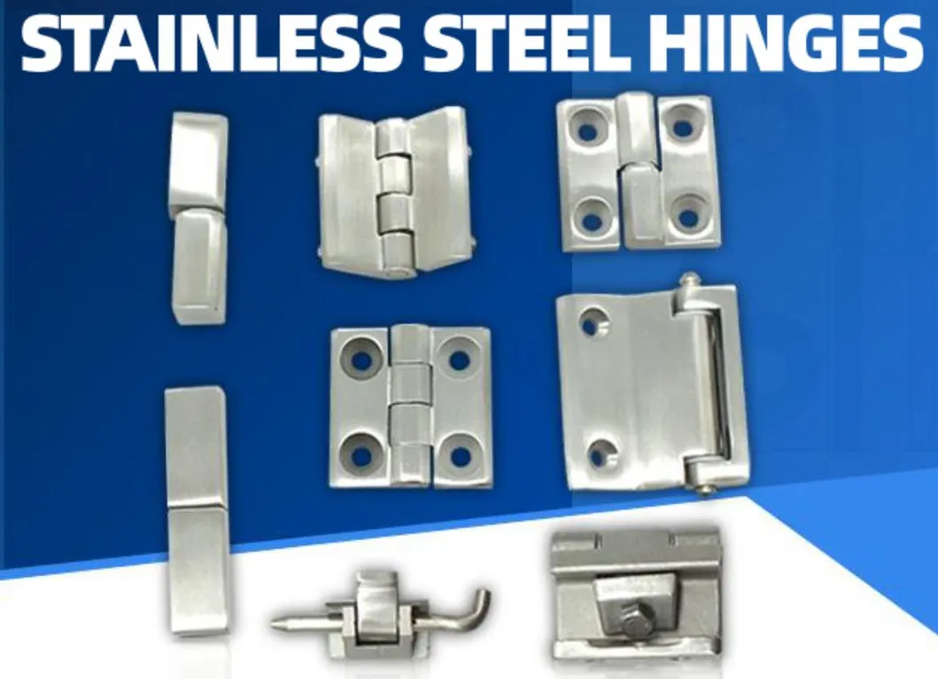 Aobo 40X40mm Stainless Steel Butt Screw-on 40X40 Electrical Casting Flat Hinge with Holes for Industrial Panel Cabinet