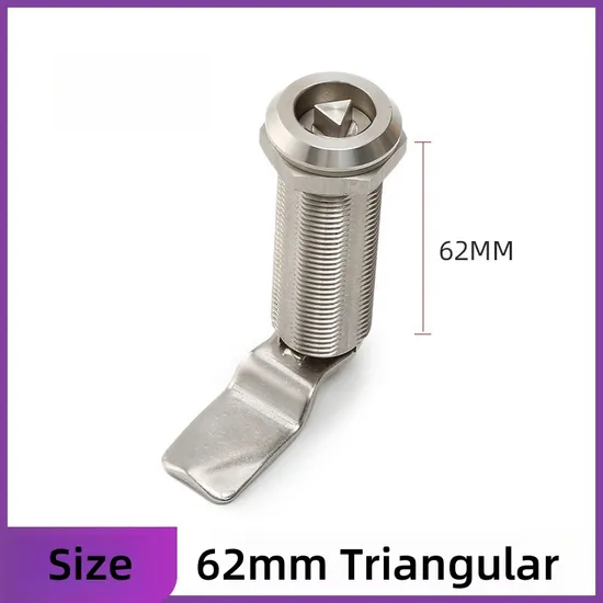 Aobo Stainless Steel Lengthening 50mm 62mm Lock Housing Quarter Turn Triangular Double Bit Square Tubular Electronic Cam Lock