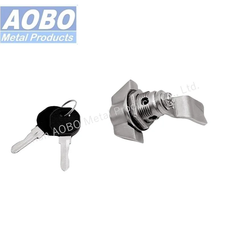 Aobo Zinc Alloy Insert SS316 Cam Lock Handle Quarter Turn Wing Knob Cam Lock with Key 1333