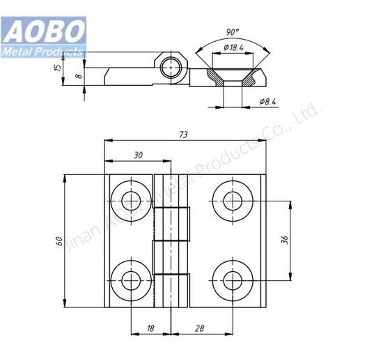 Aobo ISO9001 Steel Door Butt Hinge AISI316 Automation Equipment Closing Industrial Door Butt Hinge