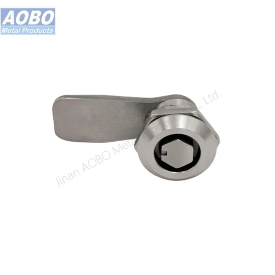 Aobo Machinery AISI316 Casting Waterproof IP65 Substation Cabinet Door High-Speed Rail Metro Part Quarter Turn Hexagon Male Lock Cylinder Cam Lock