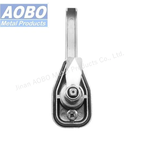 316 Stainless Steel L Type Door Handle Lock 2*4 Slot with Padlock Cabinet Quarter Turn Lock Latch