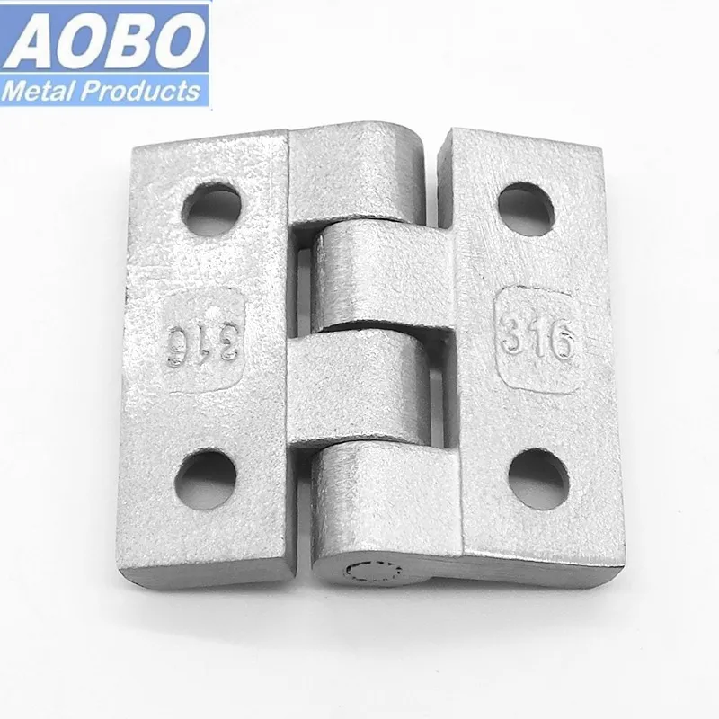 Stainelss Steel Casting Flat Hinge with 4 Holes for Electric Power Cabinet
