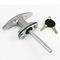 Zinc Alloy Metal Door Lock T Handle Cabinet Polished Shaft Keyed Handle