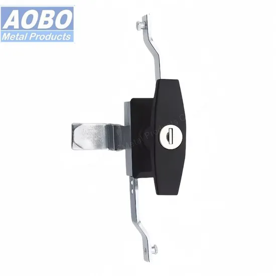Aobo High Quality Three Point Lock Black Coating Rod Control Swinghandle Latch Panel Lock Cabinet Lock with Key 1333