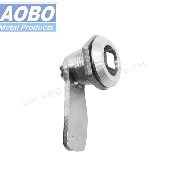 Aobo Casting Process Panel Door Distribution Cabinet AISI316 Square Insert IP65 Quarter Turn Cam Lock with Seal
