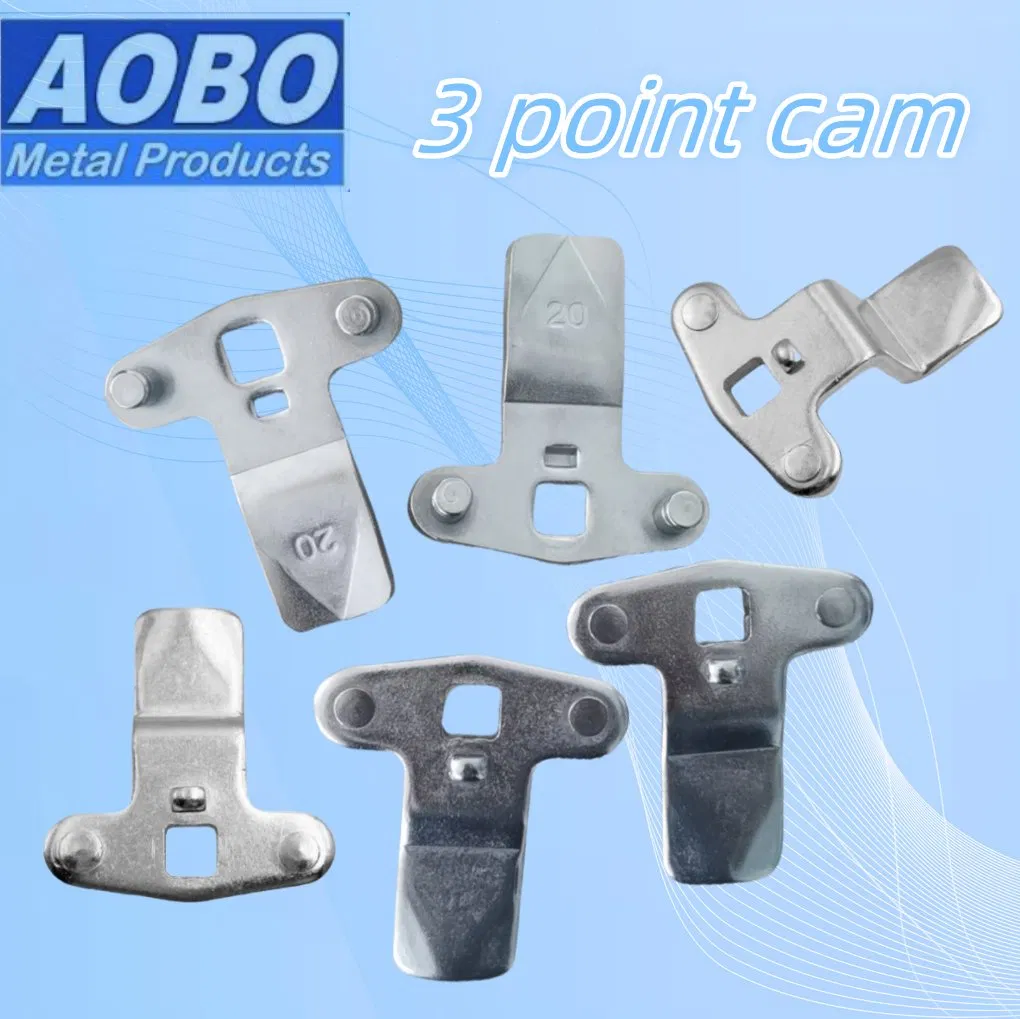 Aobo Mild Steel Zinc Plating Steel Quarter Turn Lock Parts Stainless Steel 3 Point Cam for Lock