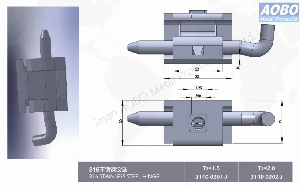 Aobo Industrial Electric Panel Hinges Detachable Electrical Cabinet Hinges Zinc Alloy Furniture Hinge