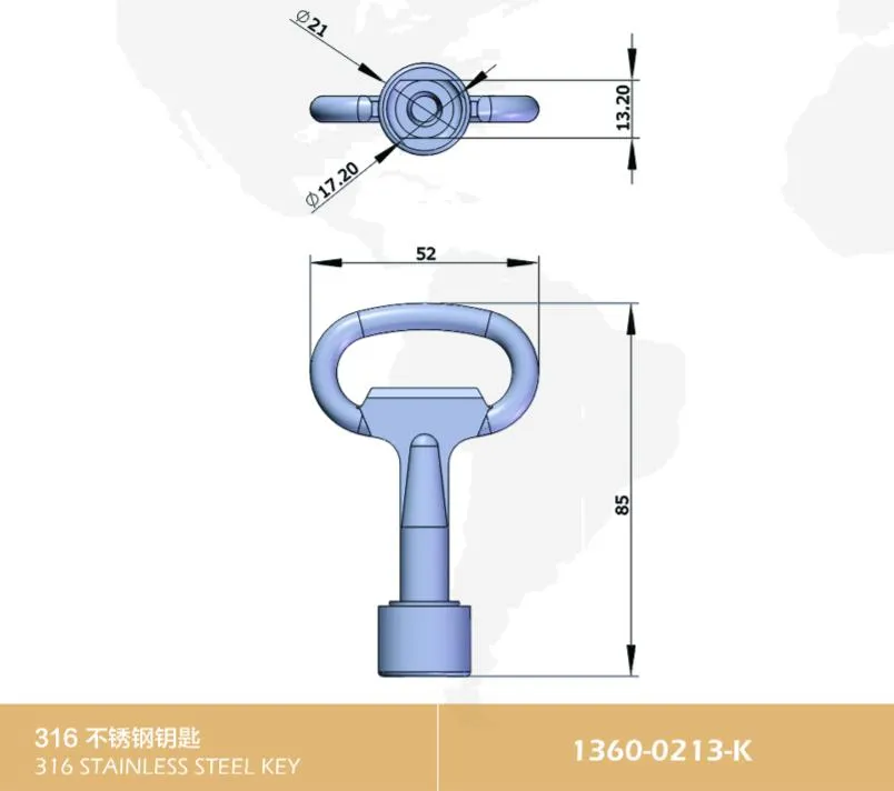 Aobo Stainless Steel Universal Multifunction Wrench Metro Trains Key Lock Elevator Door Electric Cabinet Key