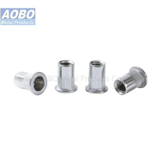 Aobo M3 M4 M5 M6 M8 M10 M12 Aluminum Flat Head Kunrled Body Rivet Nut