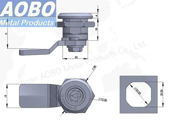 Aobo SUS316 Cylinders Cam Lock Control Box Automation Equipment Quarter Turn Lock