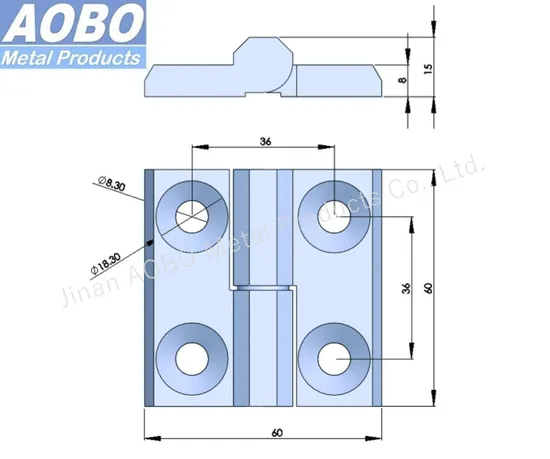 Aobo OEM ODM 60X60mm Transformer Station Heavy Duty Cabinet Door Left AISI316 Disassembly Hinge