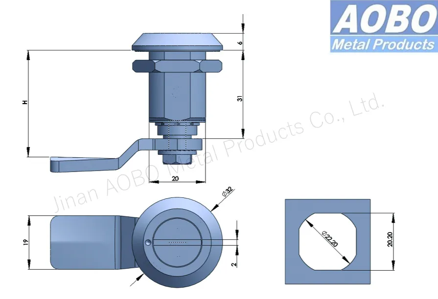Aobo Industrial Lock SUS316 Distribution Cabinet Compression Latch 2X4 Slot Quarter Turn Cam Lock