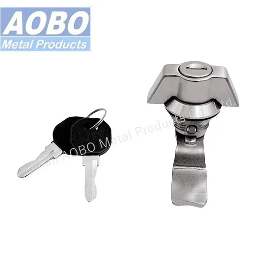 Aobo Wing Knob Cam Lock Stainless Steel 316 Powder Coated Key Locking Handle Electric Panel Door Quarter Turn Latch