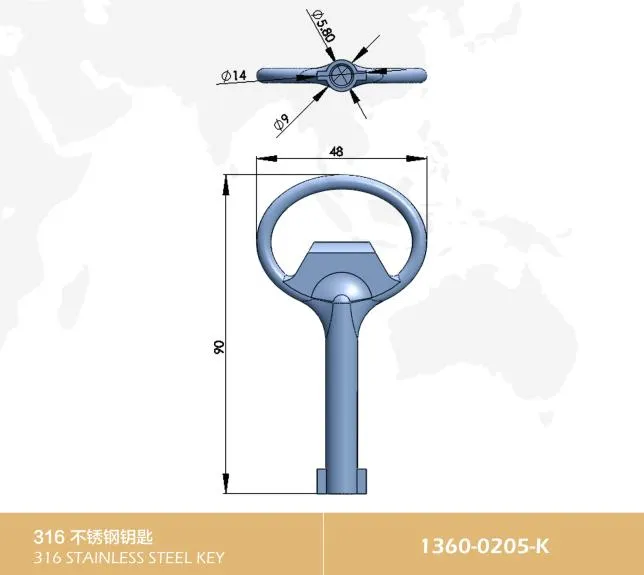 Aobo Stainless Steel Universal Multifunction Wrench Metro Trains Key Lock Elevator Door Electric Cabinet Key