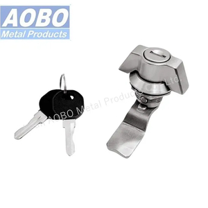 Aobo Zinc Alloy Insert SS316 Cam Lock Handle Quarter Turn Wing Knob Cam Lock with Key 333