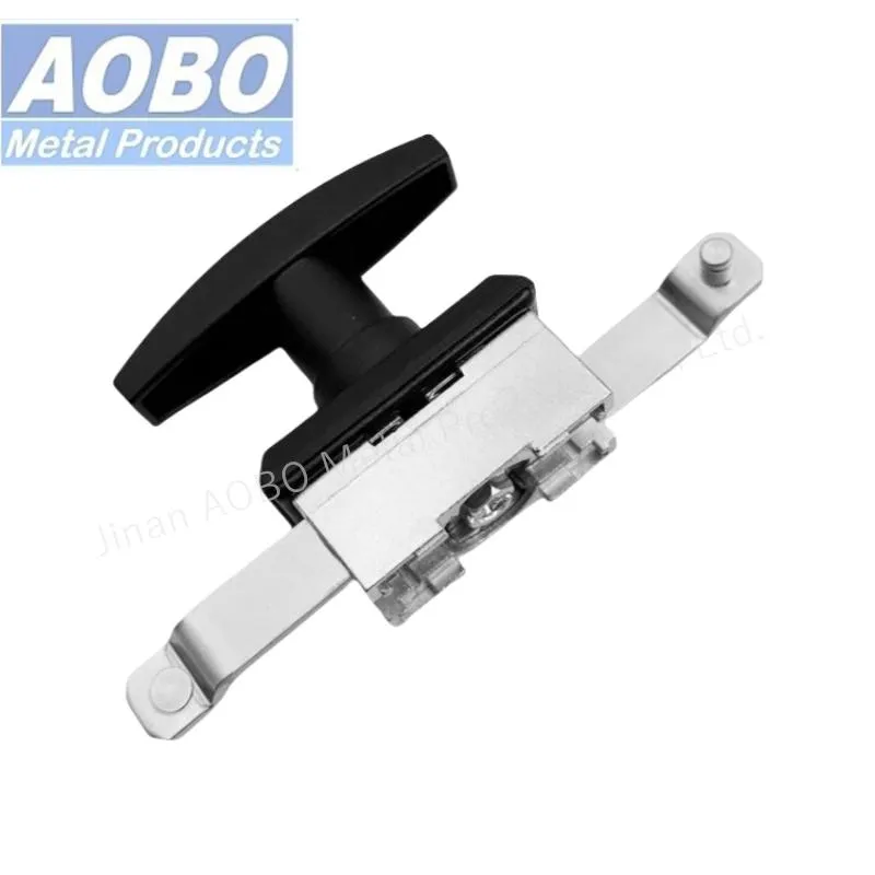 Aobo Black Plastic Chrome Zinc Alloy Iron Panel T-Handle Pull Rod Lock with Rod Control