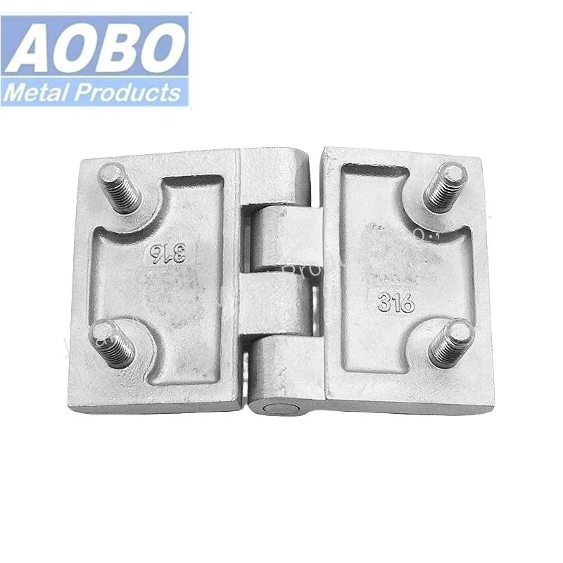 Aobo 50X76mm Distribution Cabinet Electrical Industrial Door SS316 Hinge with Threaded Studs M6