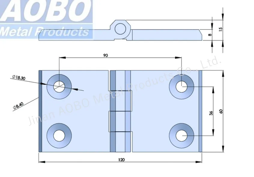 Aobo SUS 316 Screw-on 60X120 Electrical Cabinet Industrial Cabinet Door Hinge