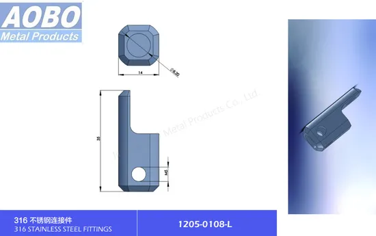 Aobo Hardware Fitting Stainless Steel Electrical Cabinet Door Hidden Rod Control Small Parts Guide Adapter Fitting