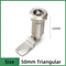 Aobo Stainless Steel Lengthening 50mm 62mm Lock Housing Quarter Turn Triangular Double Bit Square Tubular Electronic Cam Lock