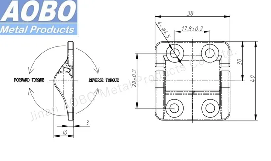 Aobo Stainless Steel 316 Screw on Torque Industrial Cabinet Friction Stay Hinge Constant Torque Hinge