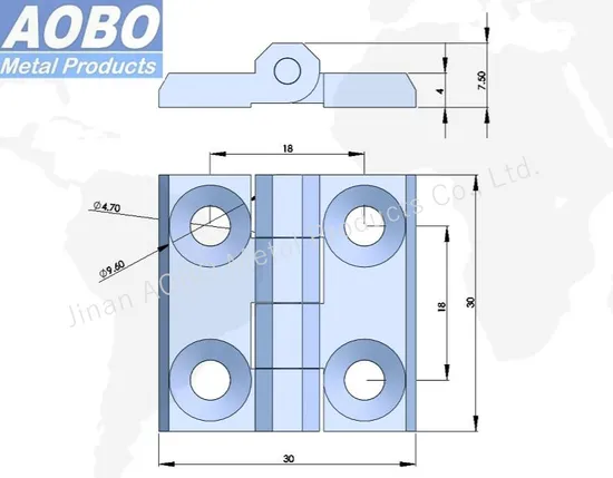 Aobo Transformer Station SS316 30mm ISO9001 Automatic Equipment Butt Hinge
