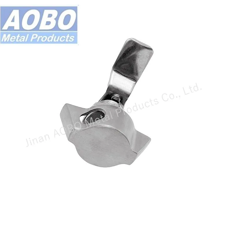Aobo Padlockable Handle Cam Lock Stainless Steel 316 Wing Knob Padlock Electrical Cabinet Quarter Turn Electric Panel Latch